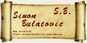 Simon Bulatović vizit kartica